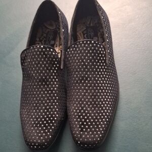 Elegant Black and Gray Men's Slip-On Loafers